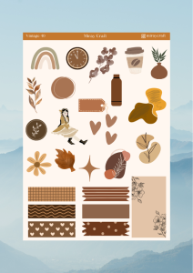 1 Adet Vintage Temalı Sticker (12×17 cm) Bullet Journal, Scrapbook, Ajanda ve Planlayıcı İçin