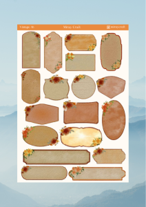 1 Adet Vintage Temalı Sticker (12×17 cm) Bullet Journal, Scrapbook, Ajanda ve Planlayıcı İçin