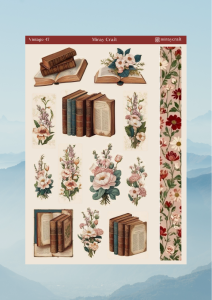 1 Adet Vintage Temalı Sticker (12×17 cm) Bullet Journal, Scrapbook, Ajanda ve Planlayıcı İçin