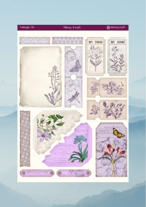 1 Adet Vintage Temalı Sticker (12×17 cm) Bullet Journal, Scrapbook, Ajanda ve Planlayıcı İçin
