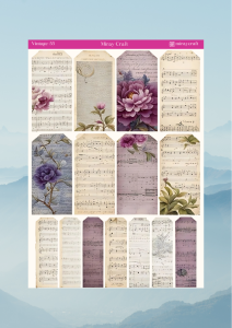 1 Adet Vintage Temalı Sticker (12×17 cm) Bullet Journal, Scrapbook, Ajanda ve Planlayıcı İçin
