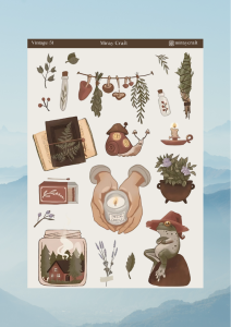 1 Adet Vintage Temalı Sticker (12×17 cm) Bullet Journal, Scrapbook, Ajanda ve Planlayıcı İçin