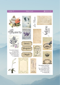 1 Adet Vintage Temalı Sticker (12×17 cm) Bullet Journal, Scrapbook, Ajanda ve Planlayıcı İçin