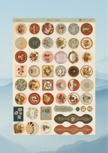 1 Adet Vintage Temalı Sticker (12×17 cm) Bullet Journal, Scrapbook, Ajanda ve Planlayıcı İçin
