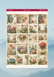 1 Adet Vintage Temalı Sticker (12×17 cm) Bullet Journal, Scrapbook, Ajanda ve Planlayıcı İçin
