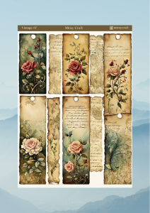 1 Adet Vintage Temalı Sticker (12×17 cm) Bullet Journal, Scrapbook, Ajanda ve Planlayıcı İçin
