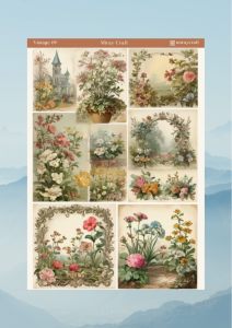 1 Adet Vintage Temalı Sticker (12×17 cm) Bullet Journal, Scrapbook, Ajanda ve Planlayıcı İçin