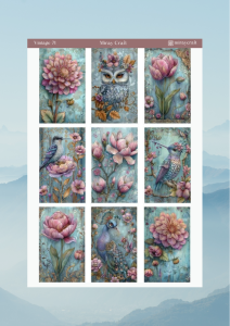 1 Adet Vintage Temalı Sticker (12×17 cm) Bullet Journal, Scrapbook, Ajanda ve Planlayıcı İçin