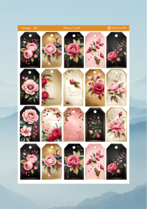 1 Adet Vintage Temalı Sticker (12×17 cm) Bullet Journal, Scrapbook, Ajanda ve Planlayıcı İçin