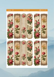 1 Adet Vintage Temalı Sticker (12×17 cm) Bullet Journal, Scrapbook, Ajanda ve Planlayıcı İçin