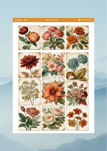 1 Adet Vintage Temalı Sticker (12×17 cm) Bullet Journal, Scrapbook, Ajanda ve Planlayıcı İçin