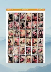 1 Adet Vintage Temalı Sticker (12×17 cm) Bullet Journal, Scrapbook, Ajanda ve Planlayıcı İçin