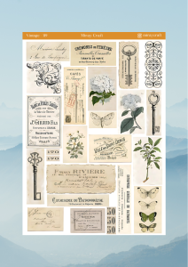 1 Adet Vintage Temalı Sticker (12×17 cm) Bullet Journal, Scrapbook, Ajanda ve Planlayıcı İçin