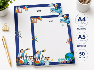Bilim Temalı 2'li Set (A4-A5) Notepad - Not Defteri - Bloknot