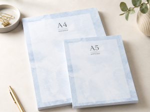 Buz Mavisi Desenli 2'li Set (A4-A5) Notepad - Not Defteri - Bloknot