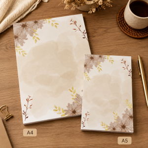 Çiçek Temalı 2'li Set (A4-A5) Notepad - Not Defteri - Bloknot