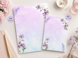 Pastel Lila Renk Temalı 2'li Set (A4-A5) Notepad - Not Defteri - Bloknot (Kopya)
