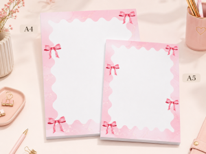 Pembe Fiyonk Temalı 2'li Set (A4-A5) Notepad - Not Defteri - Bloknot