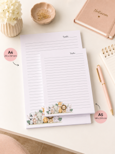 Sevimli Hayvan Temalı 2'li Set (A4-A5) Notepad - Not Defteri - Bloknot