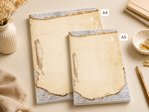Vintage Temalı 2'li Set (A4-A5) Notepad - Not Defteri - Bloknot