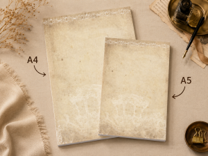Vintage Temalı 2'li Set (A4-A5) Notepad - Not Defteri - Bloknot