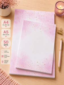 Yıldız Desenli 2'li Set (A4-A5) Notepad - Not Defteri - Bloknot